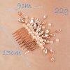 BERYUAN Bridal Pearls Crystal Rhinestone Hair Comb Pearls Beads Teardrop Crystal Hair Accessories Bridal Hair Piece for Wedding Boho Wedding Hair Comb for Brides Bridesmaid (gold)