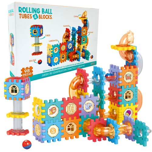 DITOYS Building Blocks for Toddlers with Ball, Gift Set of Toys and Games for Both Boys and Girls, Kids Building Block, Game of 2-4 Players, Creativity, Safe, Durable, A Collection of 98 Pieces
