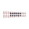 Halloween Press on Nails Medium Square MABKJLF Black Gradient Fake Nails Glitter False Nails with Spider Designs Glossy Glue on Nails Artificial Nails for Women Girls 24 Pcs