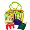 G & F 10012 JustForKids Kids Garden Tools Set with Tote hand rake shovel trowel,Assorted