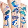 8 Sheets (118PCS) Ocean Temporary Tattoos Themed Under The Sea Animal Creature Birthday Party Decorations Favors Supplies Decor Tattoo Stickers for Women Kids Baby Shower