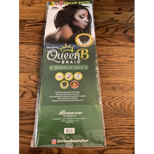 Queen B Synthetic Pre Stretched Braid 4X Multi Bundle 50 inch 10-20 pc Case (10 pc case, 613)