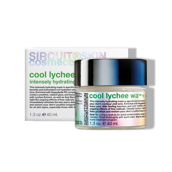 Sircuit Skin COOL LYCHEE WA+ Intensely Hydrating Mask - Cooling Facial Mask with Mangosteen Extract, Resveratrol + Essential Oil - Skin Hydration Face Mask Promotes Radiant Looking Skin (1.3 oz)
