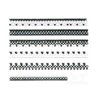 Black & White Heart & Dot Trim w/Rhinestone Strip Nail Stickers/Decals