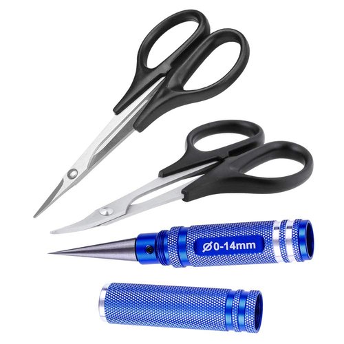 3-Pack HobbyPark RC Body Reamer Hole Puncher and Curved Scissors & Straight Scissors Trimming Tools Set for RC Car Body Shell Lexan Plastic