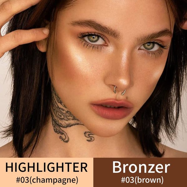 Contour Highlighter Makeup Stick, DE’LANCI 2 PCS Cream Contour Highlighter Sticks with Brush, New Updated Moisturize Highlighter and Bronzer Stick, Face Contour Concealer Makeup For Girls Beginners#1