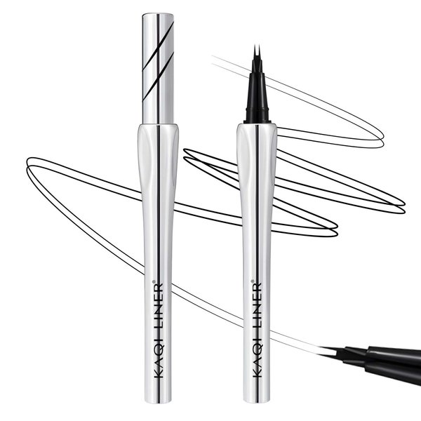 GENC BÉAUTY Eyebrow Eyeliner Pencil Eyebrow Tint Pen Ultra-Thin Waterproof Liquid Eyebrow Pen Long Lasting Smudge Proof (Black)