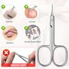 CGBE Cuticle Scissors Extra Fine Curved Blade, Super Slim Manicure Scissors for Cuticles Professional Small Scissors with Precise Pointed Tip Grooming Blades, Eyebrow, Eyelash, and Dry Skin