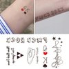Oottati 2 Sheets Small Tiny Finger Temporary Tattoo Stickers Spade Heart Triangle Star Quote