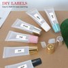 AMORIX 50PCS 10ml Lip Gloss Tubes Clear Empty Lip Balm Containers with White Cap Refillable Soft Cosmetic Squeeze Tubes for Lip Gloss Base Glitter Pigment Powder 2 Syringes + Tag Labels Stickers