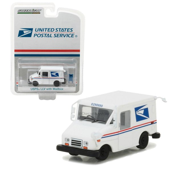 Greenlight 29888 United States Postal Service (USPS) Long Live Postal Mail Delivery Vehicle (Llv) with Mailbox Accessory Hobby Exclusive 1/64 Diecast Model Car by, White