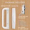 House Guard White Patio Door Handle Set with Mortise, Suitable for Replacement Doors Lock 3-15/16”Screw Hole Spacing.Choices That Add a Unique to Your Patio Glass Sliding Door.