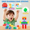 TENYEAH 56 PCS Magnetic Blocks, Transparent Magnet Building Blocks for Toddlers, Preschool Educational Construction Kit, Sensory Montessori Autism Toys for Kids Girls Boys 3+