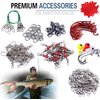 PLUSINNO Fishing Accessories Kit, 263pcs Fishing Tackle Kit with Tackle Box Including Weights Sinkers, Jig Hooks, Beads, Swivel Snap, Bobbers Float, Saltwater Freshwater Fishing Gear