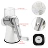 Cambom Rotary Cheese Grater Hand Crank Cheese Shredder for Fresh Cheese, Vegetable, Nuts,Non-slip Suction Base, Free Cleaning Brush Three Blades, White
