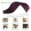 WindTouch Tape in Hair Extensions Wine Red Remy Hair Extensions Silky-Smooth Straight Burgundy 20 Pcs 16Inch #99j 30g Invisible Tape in Hair Extensions Human Hair