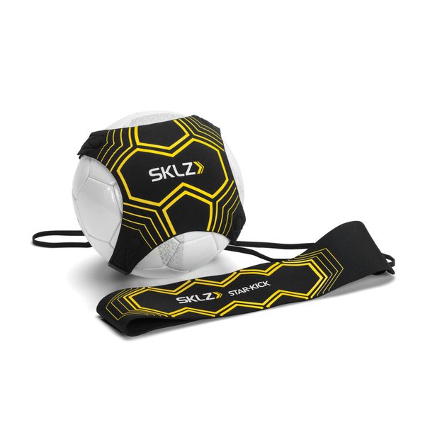 SKLZ Star-Kick Hands-Free Adjustable Solo Soccer Trainer - Fits Ball Sizes 3, 4, and 5 (Black)