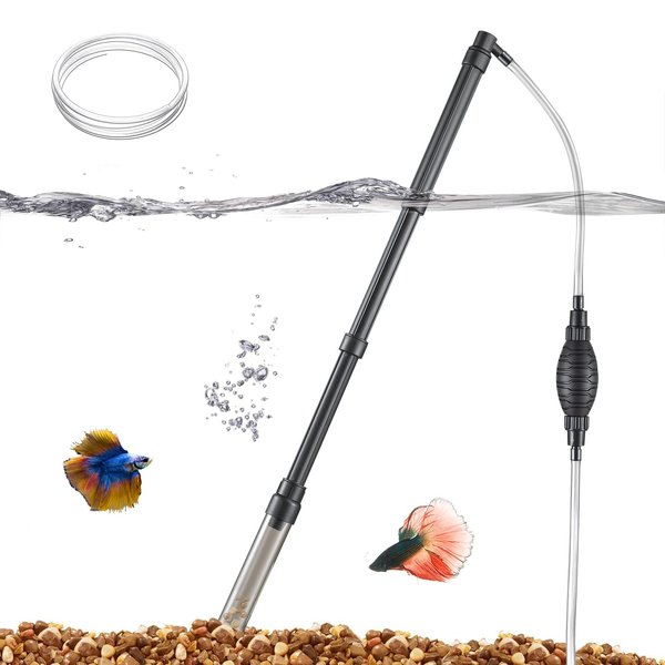 Carefree Fish Small Aquarium Gravel Cleaner Fish Tank 80Gph Water Changer Gravel Vacuum Adjustable Length ABS