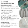 3 Swords Germany - Brand Quality Clear Double Sided Glass Nail File for Women & Girls, Perfect for Natural Fake Gel Artificial Acrylic fingernail, incl. Nail Buffer & Tube case for Travel (313)