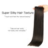 HOTBANANA Wire Hair Extensions, 14 inch 75g Dark Brown Fish Line Hair Extensions Real Human Hair Straight Invisible Wire Hair Extensions Remy Hair Extensions