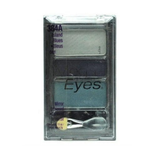 Mega Eyes Trio Eyeshadow Palette 384A Island Blues 0.148 oz ~ Long Lasting Blendable Shades for Brown and Blue Eyes