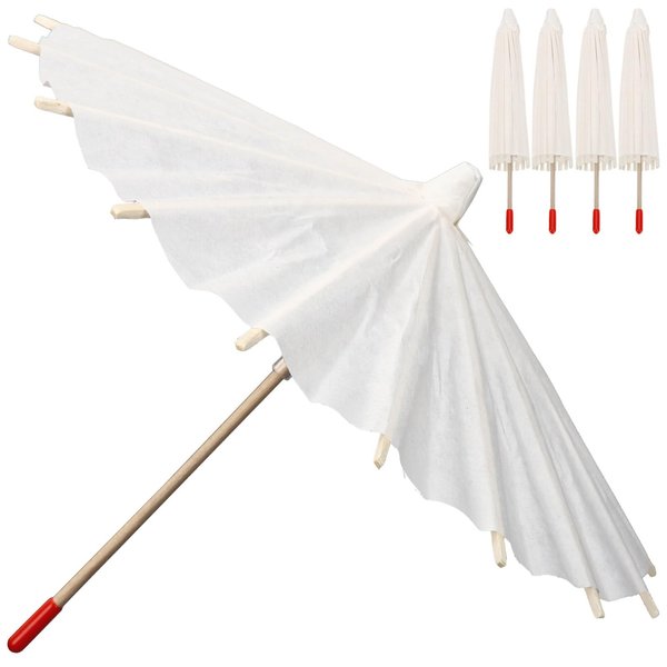 Alipis Parasol Mini Umbrella Doll Umbrella, White Blank Paper Parasol Diy Craft Umbrella Drink Umbrellas Cocktail Picks Decorations Dollhouse Cute Tiny Umbrella Mini Parasol 5pcs