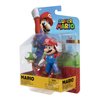 Super Mario Action Figure 4 Inch Mario Collectible Toy with 1 Up Mushroom Accessory