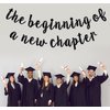 The Beginning of a New Chapter Banner, Farewell Party Decorations, 2025 Graduation Banner, Engagement Baby Shower New Home Job Change Party Decorations Black Glitter