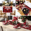 Christmas Table Runner Red Black Buffalo Check Plaid Snowflake Table Runner Seasonal Winter Christmas Xmas Holiday Kitchen Dining Living Room Table Runner 13 x 72 Inch