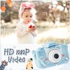 FurUlixty Upgraded Kids Camera Toys - Kids Digital Camera with Soft Silicone Cover, 1080P HD Selfie Video Camera for Boy Girl Toddler, with 64G SD Card, 3Hrs of Ultra-Long Battery Life (Azure Cat)