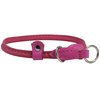 Round Genuine Rolled Leather Choke Dog Collar Pink (15" Long)