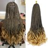 French Curl Crochet Braids 18 Inch 6 Packs Goddess Box Braids Crochet Hair Pre Looped French Curly Braiding Hair Crochet Box Braids With Curly Wavy Ends Synthetic Hair Extensions (#1B/27)