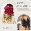 VOBOBE 2PCS Big Hair Bows for Women Girls, Black Red Satin Hair Bow Hair Clips Hair Accessories Barrettes for Adult Girls (Black+Red)