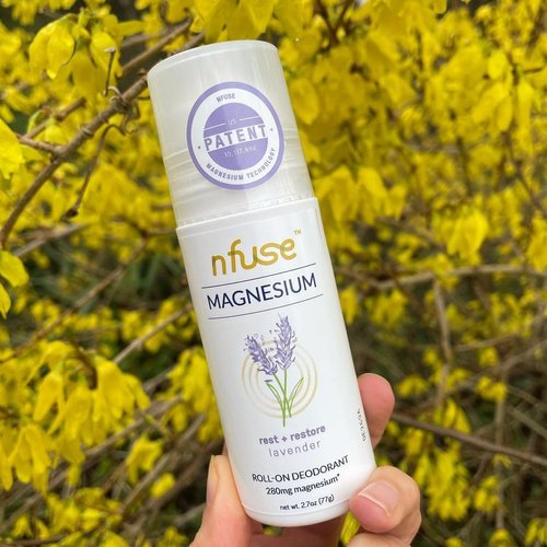 nfuse Natural Magnesium Roll-on Deodorant - Patented Magnesium Delivery Technology - Aromatherapeutic Essential Oils - Lavender: Relax + Restore