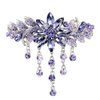 E EMZHOLE Luxury Hair Barrettes Flower Tassel Design Spring Clip Rhinestone Hairpin Crystal Hair Clip Hair Accessories for Women Girls (Purple)