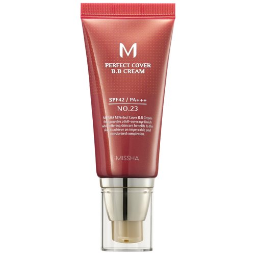MISSHA M Perfect BB Cream No.23 Natural Beige for Light with Neutral Skin Tone SPF 42 PA +++ 1.69 Fl Oz - Tinted Moisturizer for face with SPF