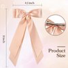 Unbednigt 6PCS Silky Satin Hair Bows, Bow Hair Clips with Long Tail, Hair Ribbon Ponytail Holder Accessories, Alligator Metal Clips Hair Bows for Women Girls Toddler Christmas Gifts Holiday