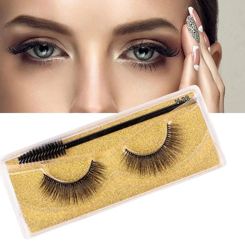 J.Fabrizio Eyelashes Makeup Natural 3D Dense Sexy False Lashes Soft Can Be Used Repeatedly False Eyelashes With Eyelash Brush Without Lash adhesive V-10 15mm