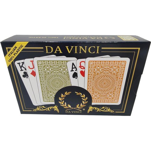 DA VINCI Palermo, Italian 100% Plastic Playing Cards, 2 Deck Set with Hard Shell Case and 2 Cut Cards (Poker Size Jumbo Index)