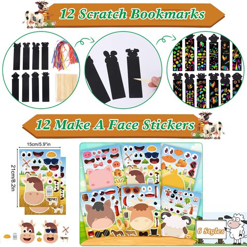 ANPHILE Farm Party Favors, 134 PCS Farm Birthday Party Supplies, Barnyard Birthday Party Supplies, Party Favors for Kids, Return Gifts for Kids Birthday, Goody Bag Stuffers