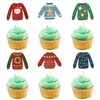 Gyufise 36Pcs Ugly Sweater Cupcake Toppers Ugly Sweater Party Decorations for Christmas Party Decorations Ugly Sweater Christmas Decorations Xmas Party Supplies
