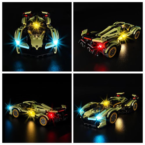 Kyglaring LED Lighting Kit, Compatible with Lego Lamborghini Lambo V12 Vision GT Super Car Model,76923 Light Set (Lego Sets Not Included) Light Up Your Lego!