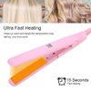 Hair Straightener Flat Iron & Curler, 2 in 1 Mini Bangs Hair Straightener Beauty Flat Iron Heating Curler Ceramic Tourmaline Plate Ionic Flat Iron Hair Curler & Straightener