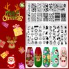 Biutee Nail Stamper Kit Nail Art Stamping Plate Set 8 Stamping Nail Polish Gel 12 Stamp Plate Jelly Silicone Stamper Flower Animal Lace Girl StarTemplate Tool Supplies Christmas style design
