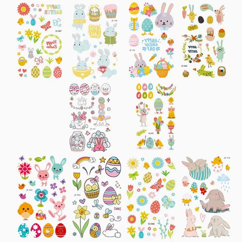 Cute Temporary Tattoos for Kids/Temporary Women Party Decor Clearance, Stickers/Fake Tattoo Markers for Birthday Party Favors (Easter)
