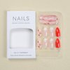 24Pcs French Tip Press on Nails Medium Almond Fake Nails Cute False Nails with Flower Strawberry Designs Full Nail Tips Natural Reusable Stick on Nails Full Cover Glue on Nails for Women Girls