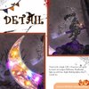 Fashey Halloween Light Up Headband LED Lighting Moon Headbands Black Rose Hairband Festival Witch Costume Hair Accessories for Women and Girls