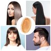 Bamboo Massage Comb, Wooden Scalp Massager Wooden Hair Brush Round Portable Bamboo Comb Anti-Static Air Cushion Hairbrush Mini Travel Hair Brush for Women and Men, No Handle Design