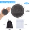 SUNLAND Reusable Makeup Remover Pads for Face,Eye,Lips 16 Pack Microfiber Face Cleansing Gloves Washable with Laundry Bag and Travel Bag Rounds Toner Pads (Round 3.15inchx16, Dark Grey)
