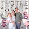 Two the Moon Birthday Decorations for Girl-Space 2nd Birthday Party Supplies Outer Space Astronaut Second Party Decor with Two The Moon Foil Balloon Banner Silver Moon and Star Foil Balloons